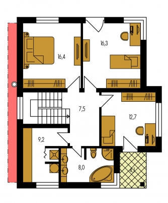 Grundriss des Obergeschosses - TREND 274